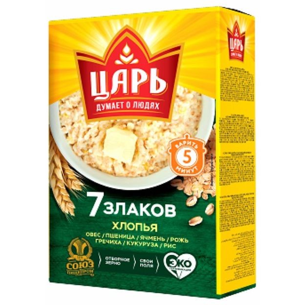 Царь Хлопья 7-злаков варить 5 минут 400 г