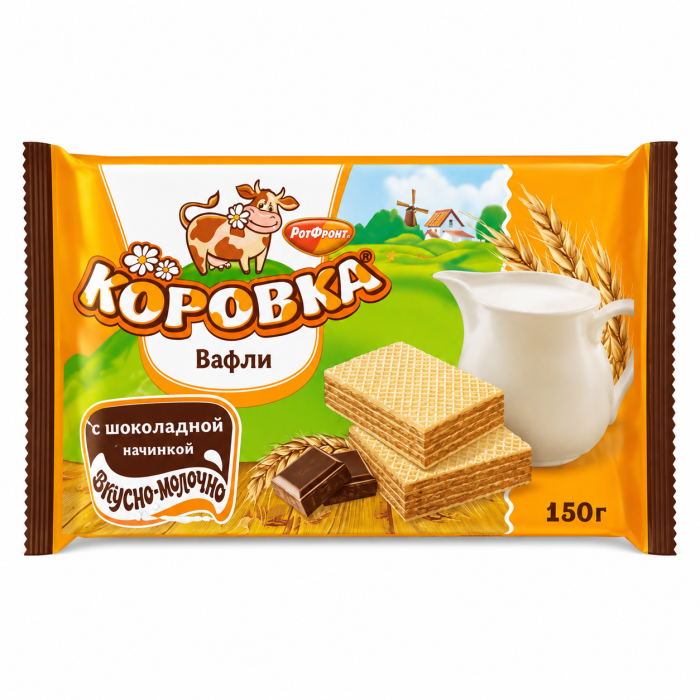 Вафли Коровка с шоколадной начинкой 150 г