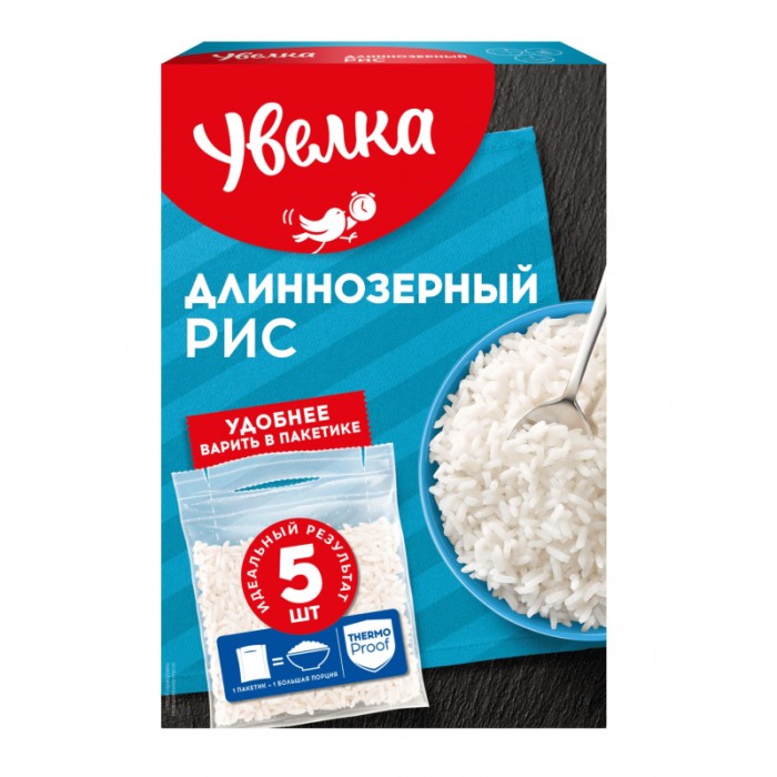 Каша Увелка в пакетиках Рис длиннозерный 400 г.