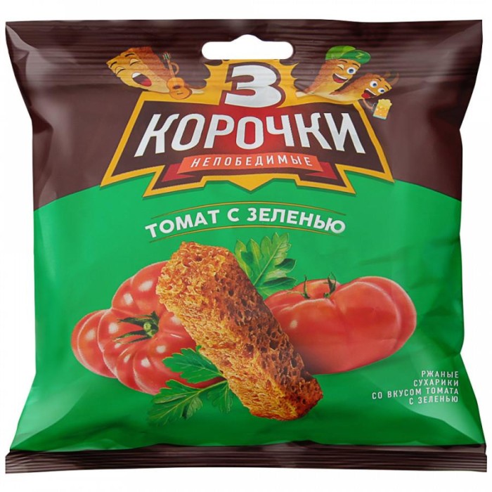 3 Корочки Томат с зеленью 100 г.