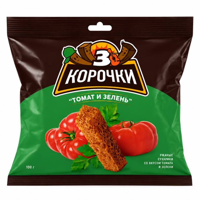 3 Корочки Томат с зеленью 100 г.