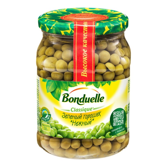 Bonduelle зел. горошек ст.580 мл.