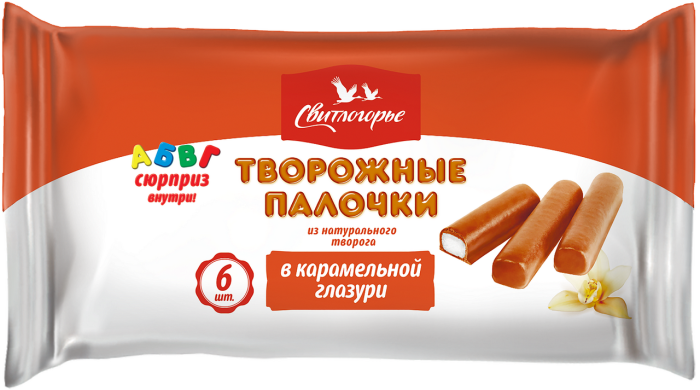 Творож.палочки в карам. гл.  Свитлогорье 23% 180 г.