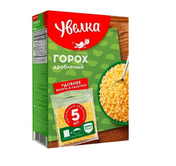 Крупа Увелка в пакетиках Горох дробленый 80 гр 5 шт