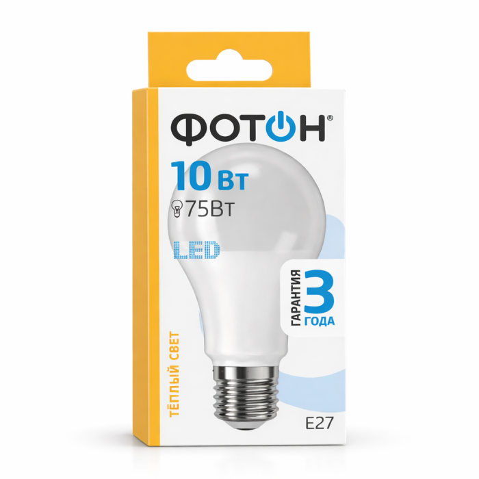 Фотон лампа NEW LED  А60 10W Е27 300 К
