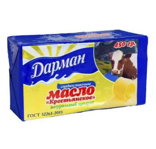 Масло традиц. сладкосливочное Дарман 82,5% 450 г