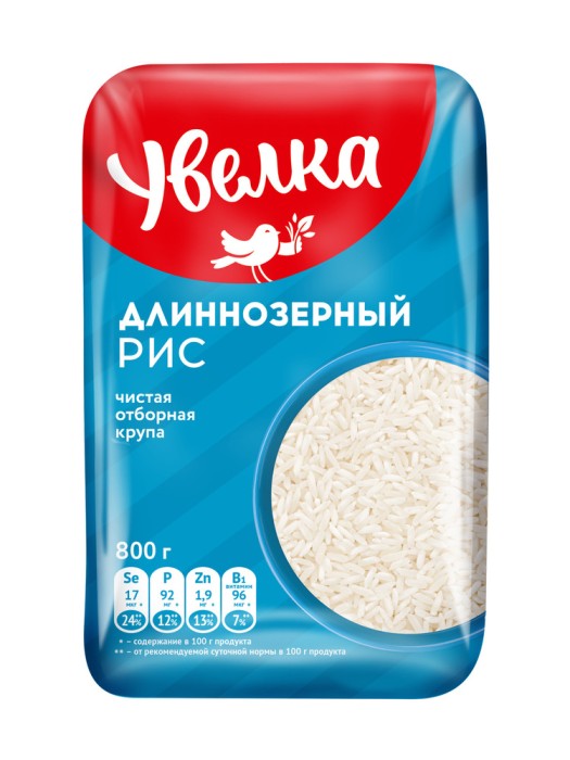 Рис длиннозерный Увелка 800 г.