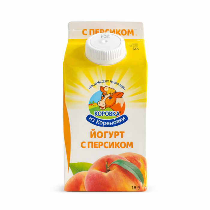 Йогурт с персиком Коровка из Кореновки 450 г