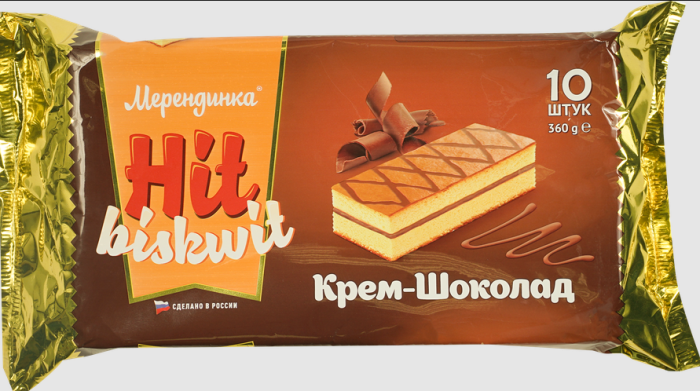 Пирожное бисквитное Мерендинка крем-шоколад 360 г