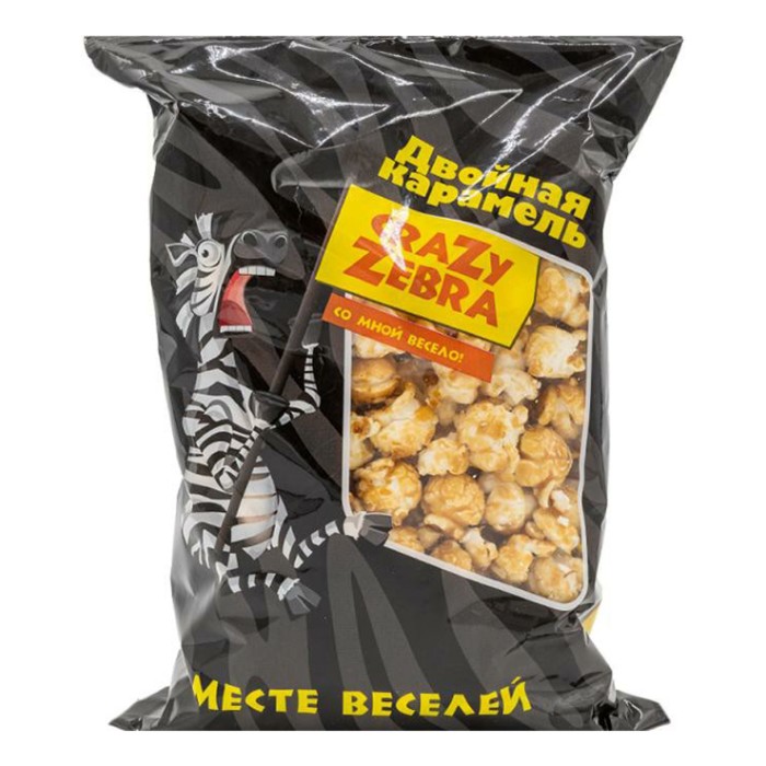 Попкорн карамельный Zebra 200гр