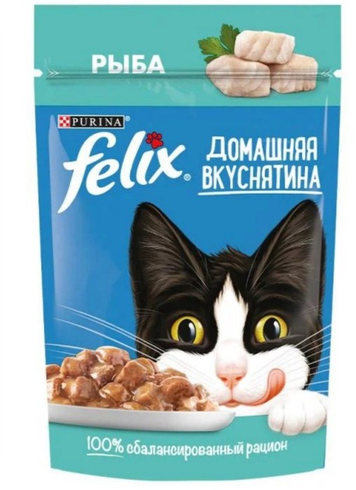 Корм жидкий Феликс рыба в соусе 75 г
