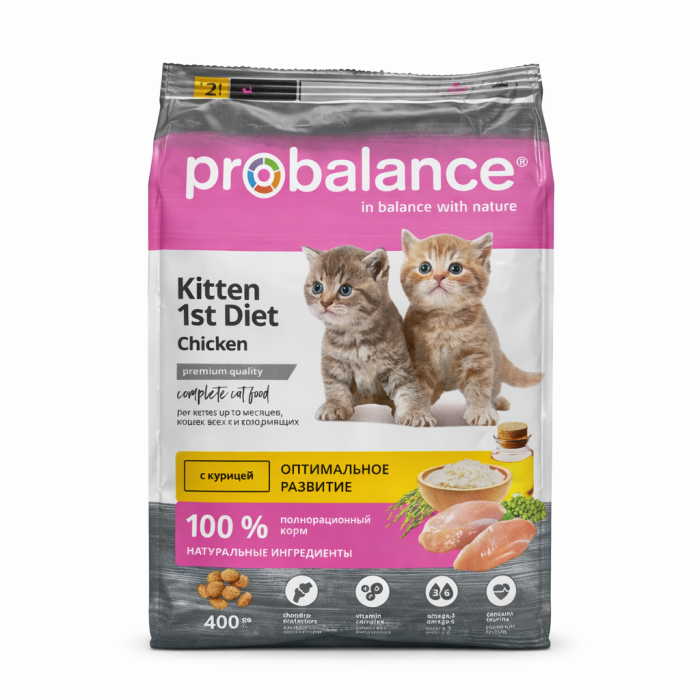 Корм сухой для котят с цыпленком Про баланс 400 г.