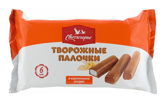 Творожные палочки Свитлогорье в карамельной глазури 23% 5 штук 150 г.