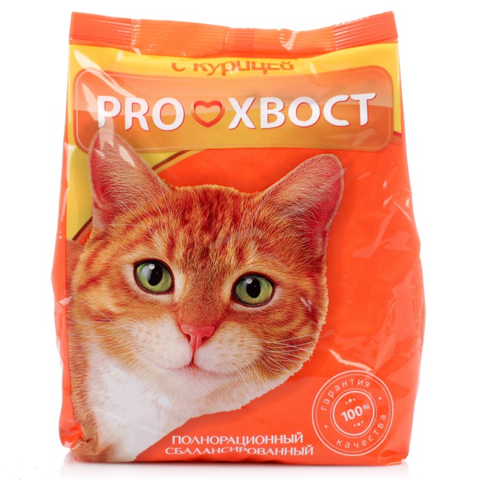 Корм сухой для кошек Про хвост Курица 350 г.