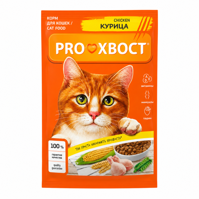 Корм сухой для кошек Про хвост Курица 350 г.