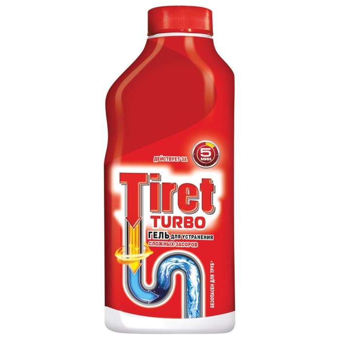 Гель для устранения сложных засоров Tiret turbo 500 мл