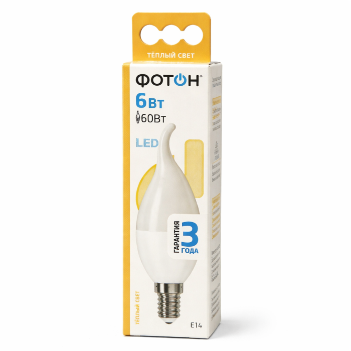 Фотон лампа NEW LEDBXS35 6W E14 3000 K