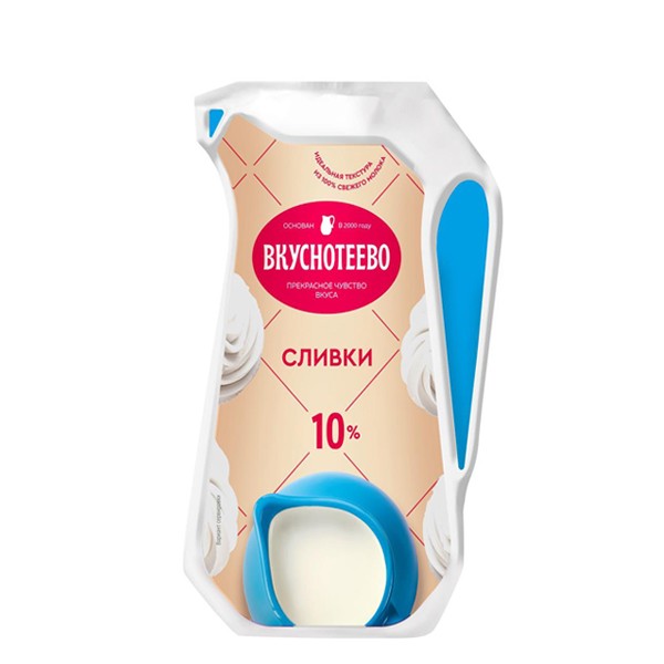 Сливки Вкуснотеево 10% 250 г.