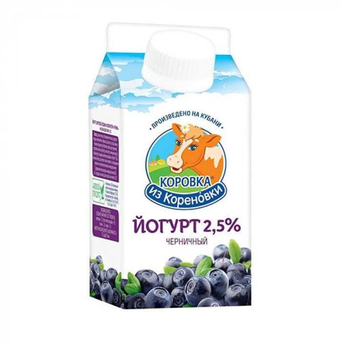 Йогурт с черникой Коровка из кореновки 450 г