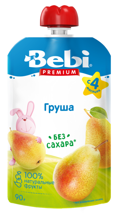 Беби премиум Пюре груша без сахара 90 г