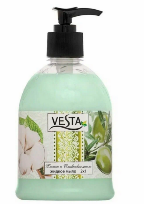 Жидкое крем-мыло Vesta Хлопок и оливковое масло 500 мл