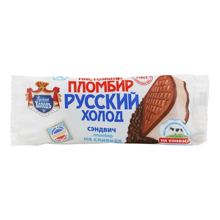 Мороженое Пломбир Русский холод сэндвич 100 г.