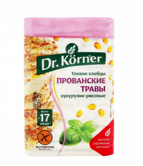 Хлебцы Dr. Korner Кукуруз-рисовые прованские травы 100 г