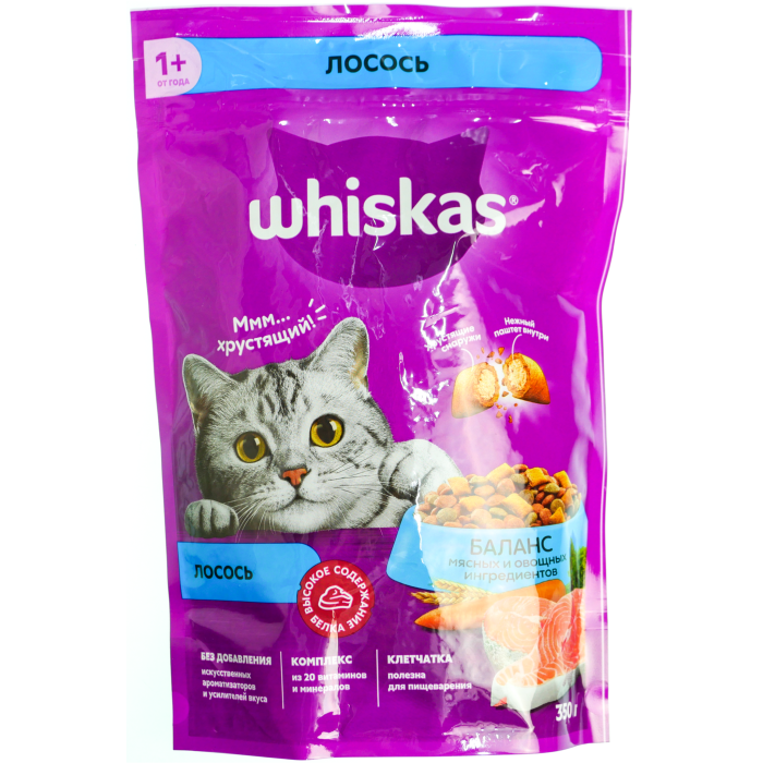 Whiskas сухой корм Лосось 350 г