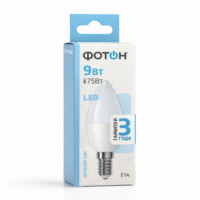 Фотон лампа Led B35  9W E14 4000 K