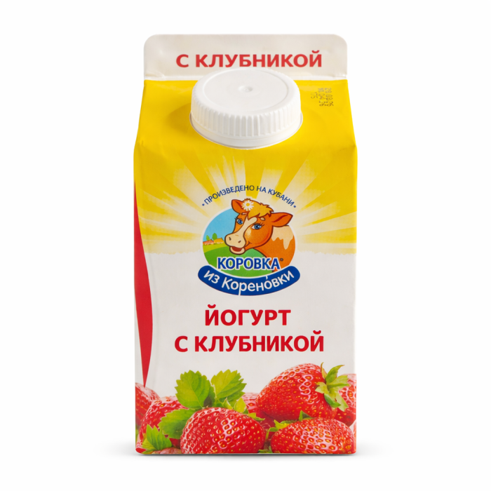 Йогурт с клубникой Коровка из кореновки 450 г