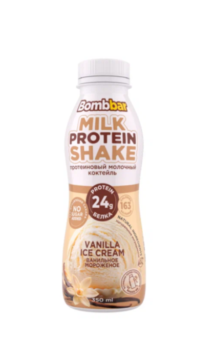 BomBBar Протеиновый молочный коктейль со вкус. ванильное мороженое 350 мл