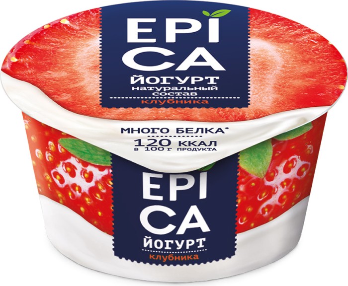 Epika йогурт с клубникой 4,8% 130 г