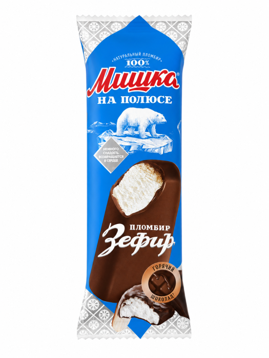 Мороженое пломбир Зефир, Мишка на полосе 75 г