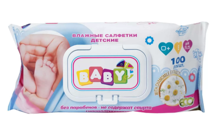 Влажные салфетки детские Baby 60 шт
