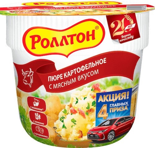 Пюре картофельное Роллтон с мясным вкусом 40 г