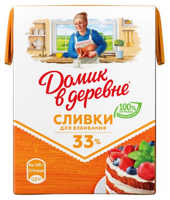 Сливки Домик в деревне 33% 200 мл.