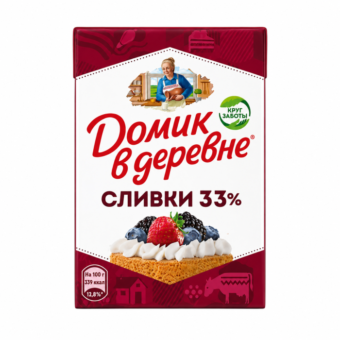 Сливки Домик в деревне 33% 200 мл.