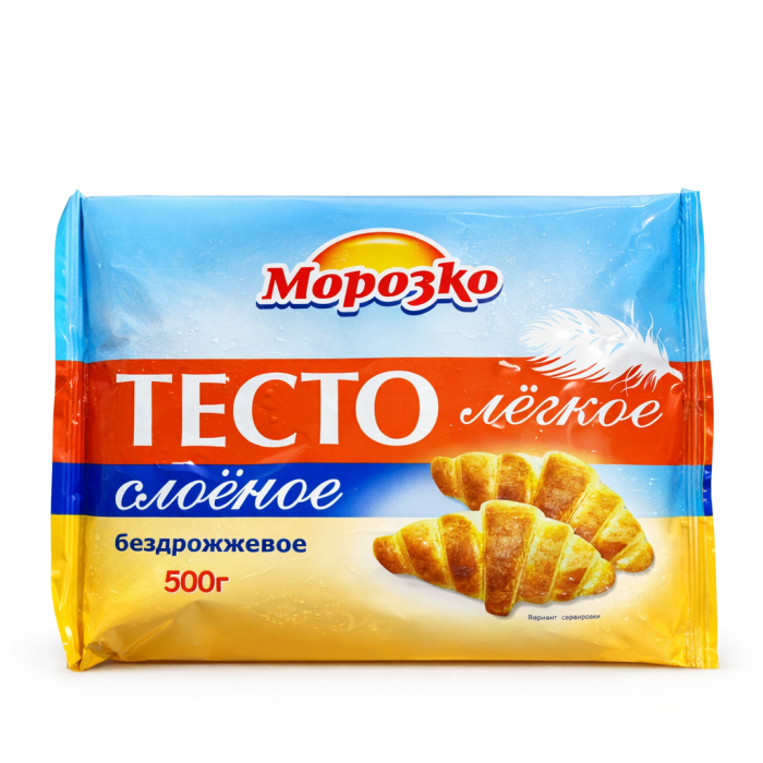 Морозко Тесто слоеное бездрожжевое легкое в пластах 500 г