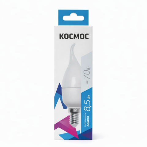 Лампа LED Космос свеча на ветру 8,5W E27 6500