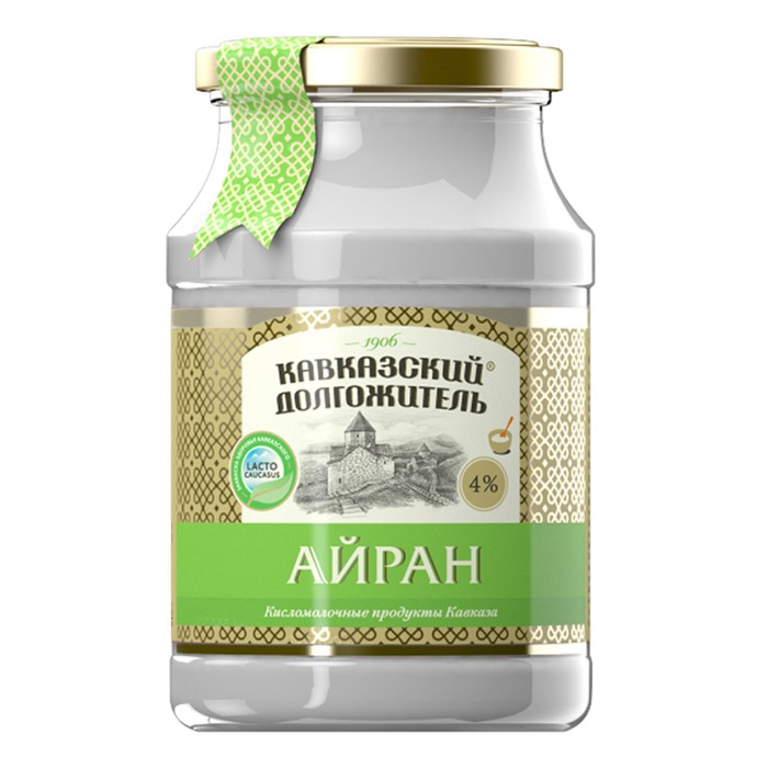 Айран 4% Кавказский Долгожитель 900 г
