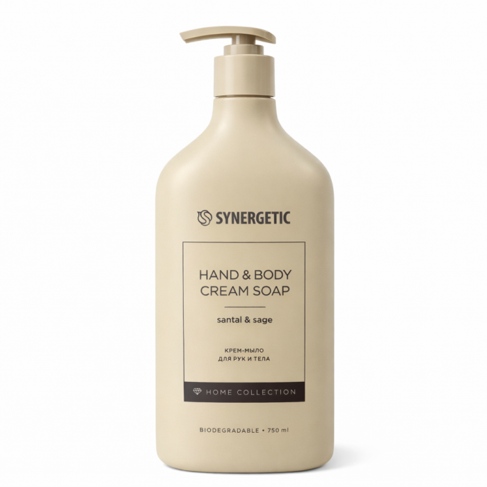 Synergetic крем-мыло для рук и тела аромат с нотами шалфея 750 мл