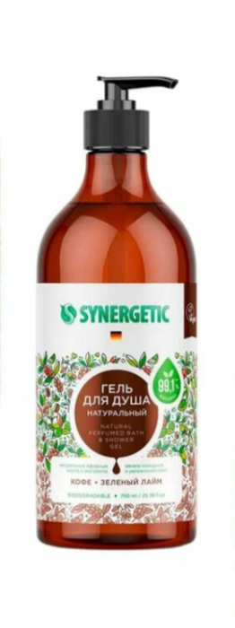 Synergetic гель для душа Кофе и зеленый лайм 0,38 л.