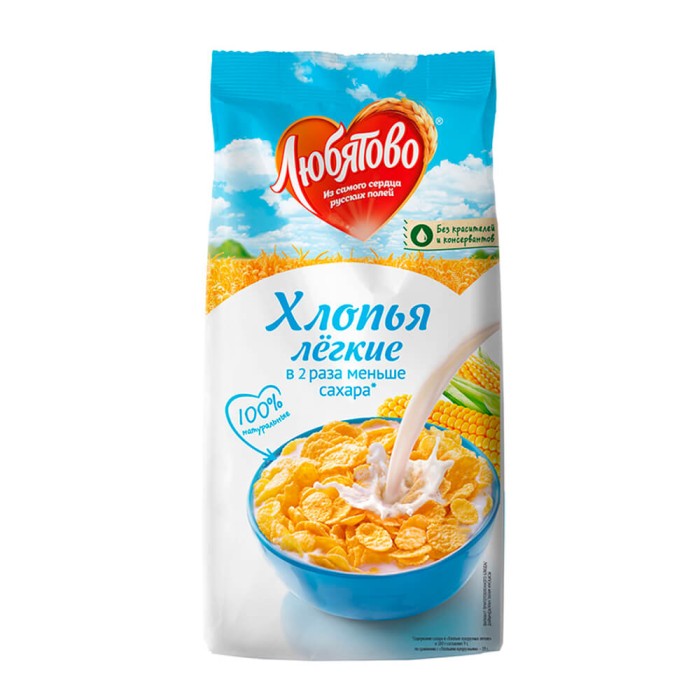 Любятово Хлопья кукурузные легкие 270 г