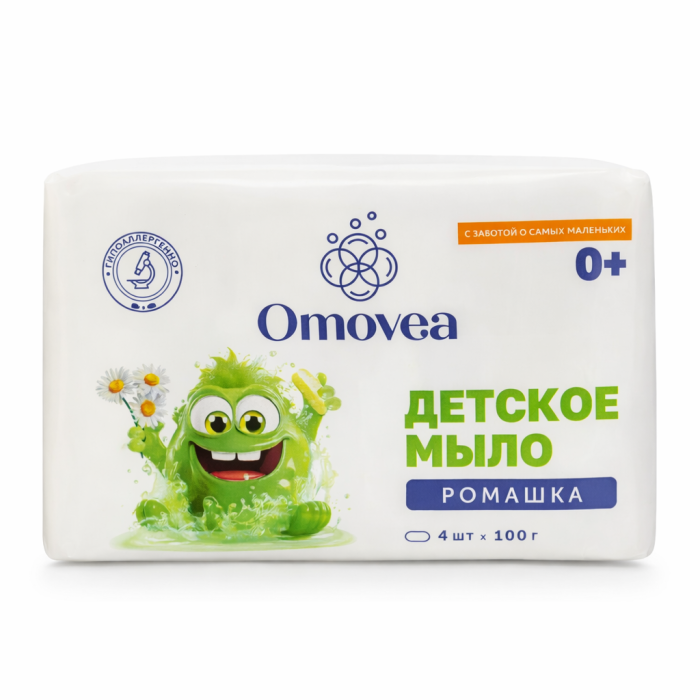 Мыло детское с экстрактом Ромашки Omovea 100 г
