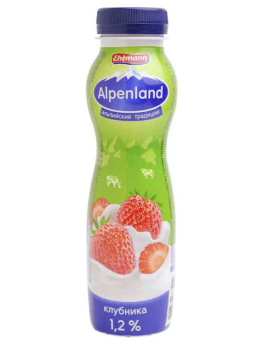 Йогурт питьевой Альпенланд Клубника 1,2 % 290 г