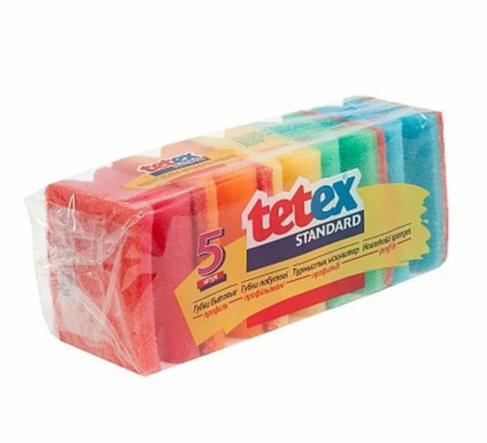 Губки бытовые профиль с абразивом Tetex 5 шт