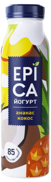 Йогурт питьевой Epica Ананас 260 г.