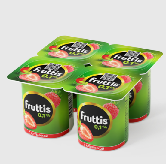 Йогурт Фруттис 0,1%   100 г.Легкий клубника