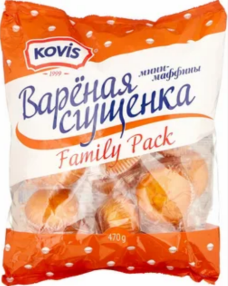 Kovis мини маффины варёная сгущенка 470 г