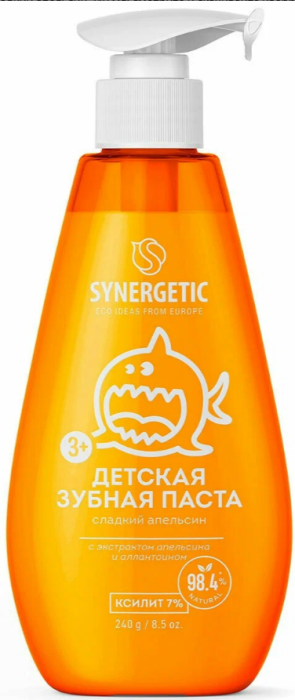 Синергетик Зубная паста детская  Сладкий апельсин 240 мл